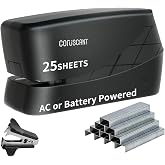 Coruscant Electric Stapler, Heavy Duty Desktop Stapler, Includes 2000 Staples and 1 Staple Remover, No-Jam Automatic AC or Battery Powered, 25 Sheet, Professional for Office Home School Use