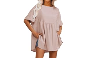 EXLURA Women's Boat Neck Sweater Off Shoulder Batwing Long Sleeve Tie Knot Asymmetrical Blouse Elegant Pullover Tops
