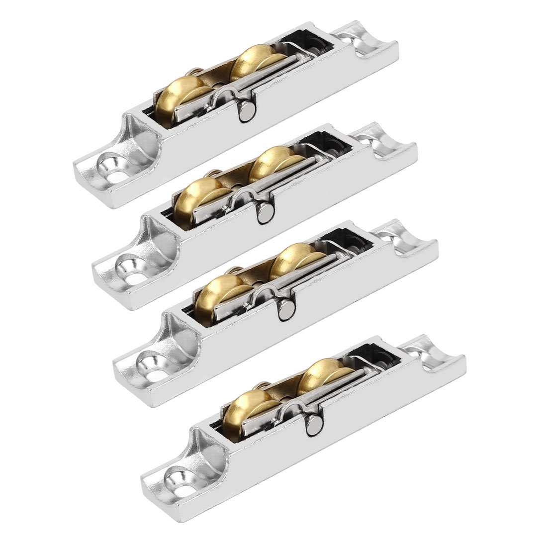 Sourcingmap 81mm Length 14.5mm Dia Double Rollers Sliding Window Sash Pulley Wheel 4pcs