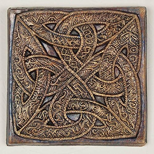 Handmade Irish Stone Wall Plaque: Celtic Knot Fantasy
