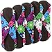 wegreeco Charcoal Reusable Menstrual Pads for Women - Reusable Sanitary Pads | Reusable Panty Liners | Soft Cloth Menstrual Pads - 5 Pack, 1 Cloth Wet Bag (Large, Daisy Flower)