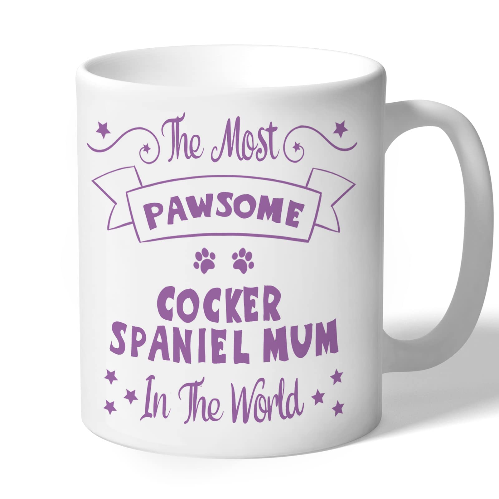 Dog Lovers Collection Cocker Spaniel Mum Mug - Pawsome - Spaniel Gifts (Lilac Print)