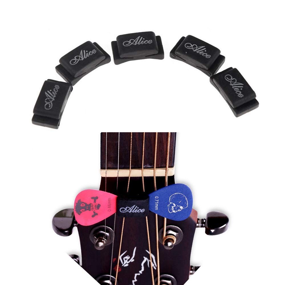 Jim Dunlop Plektrenhalter – 3er-Set, Schwarz, Selbstklebend, Federbelastet Für Griffbereite Plektren