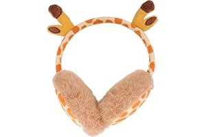 PACKOVE Animal Earmuff Headband Cute Giraffe Winter Earmuffs Faux Fur Earmuffs Portable Outdoor Ear Warmer Women Ear Cover For Motorcycle Skiing Cosplay Costume Role Play
