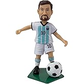 Maccabi Art Official Lionel Messi Argentina Soccer Action Figure, 4.5" Collectible with Movable Arms & Head, Display Stand