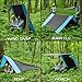 Double Camping Hammock With Straps – UNIQUE 4in1│Complete Fast Setup Hammocks Bundle, Waterproof, Lightweight Parachute Nylon, in Compression Tree Sack Blue
