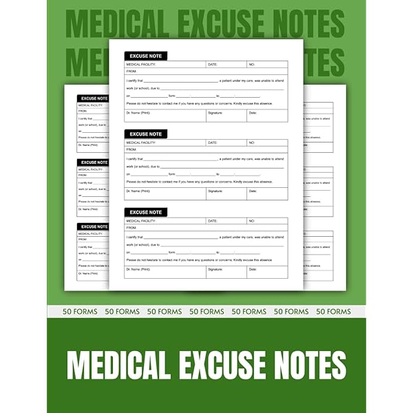 Amazon.com: Medical Excuse Notes: A Book of 50 Professional