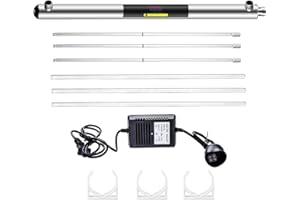 Geekpure Whole House Water Filter System– 55 W UV Water Purifier with 3 UV Filter + 3 Quartz Sleeve-Pack of 8