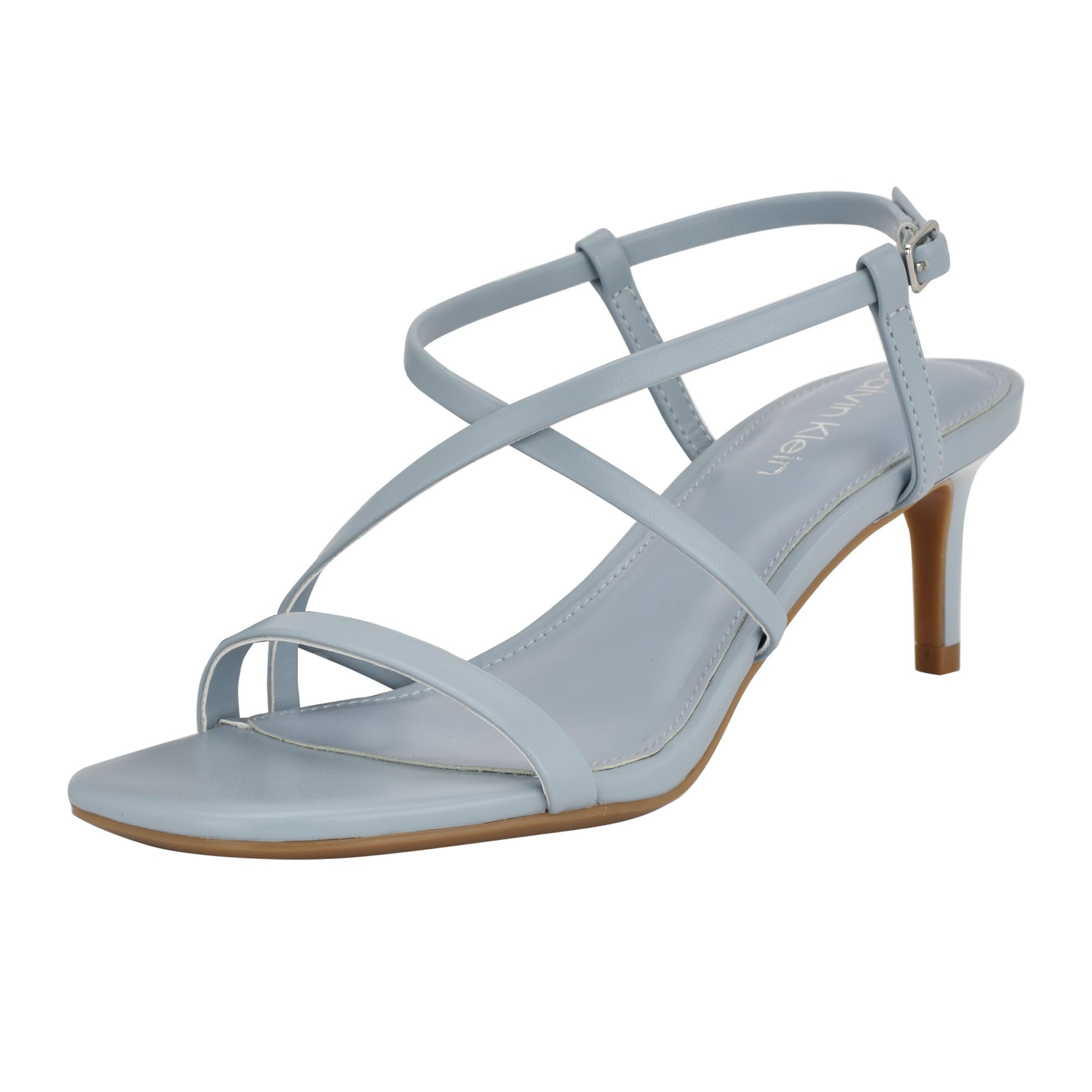 Calvin Klein Women’s Ishaya Heeled Sandal, Light Blue 450, 6.5
