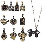 Arricraft 10PCS Antique Pendants, Hanging Charms, Prayer Box Pendants for DIY Necklace Bracelet Jewelry Making