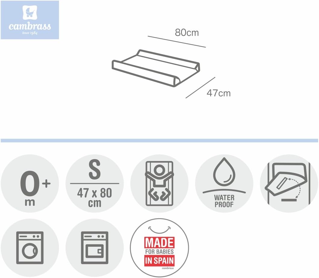Cambrass Nappy Changer Foam, Crown Grey, 47 x 80 cm - Image 4