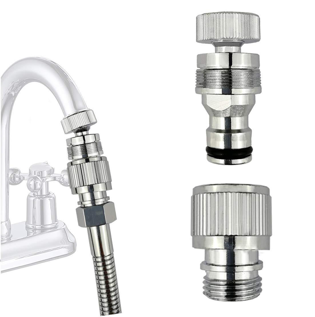 Dishwasher & Sink Adapter, Shower & Garden Hose Quick Connection (3/4GHT), Bathroom/Kitchen Faucet Attachment