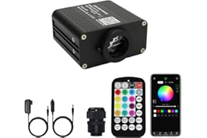 AMKI 16W Twinkle+Sound Mode RGBW Light Source Engine Driver Remote/APP Control Starlight Box Motor for Fiber Optic Star Ceiling Light Kit