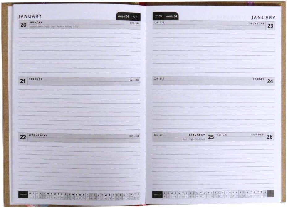 Agenda Semainier 2020 Format A5 Dimensions Papillons Ou Fleurs 21 8 X 