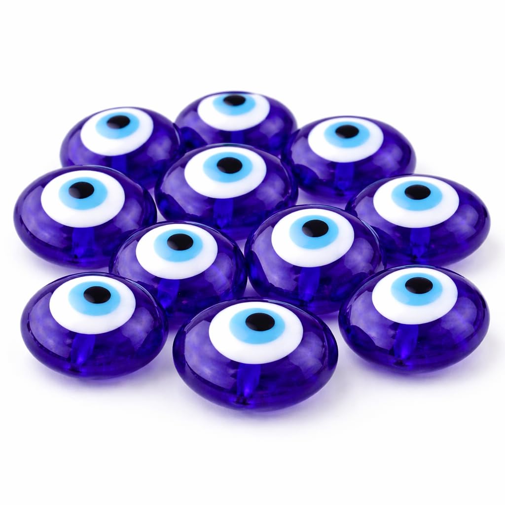 Perlin Nazar Boncuk 16 mm Circle Round Blue Eye, Evil Eye, Turkish Lucky Charm, Party Favours, Glass Beads, Decoration Amulet, Baby Shower, Sünnet, Bebek Sekeri, Pack of 12