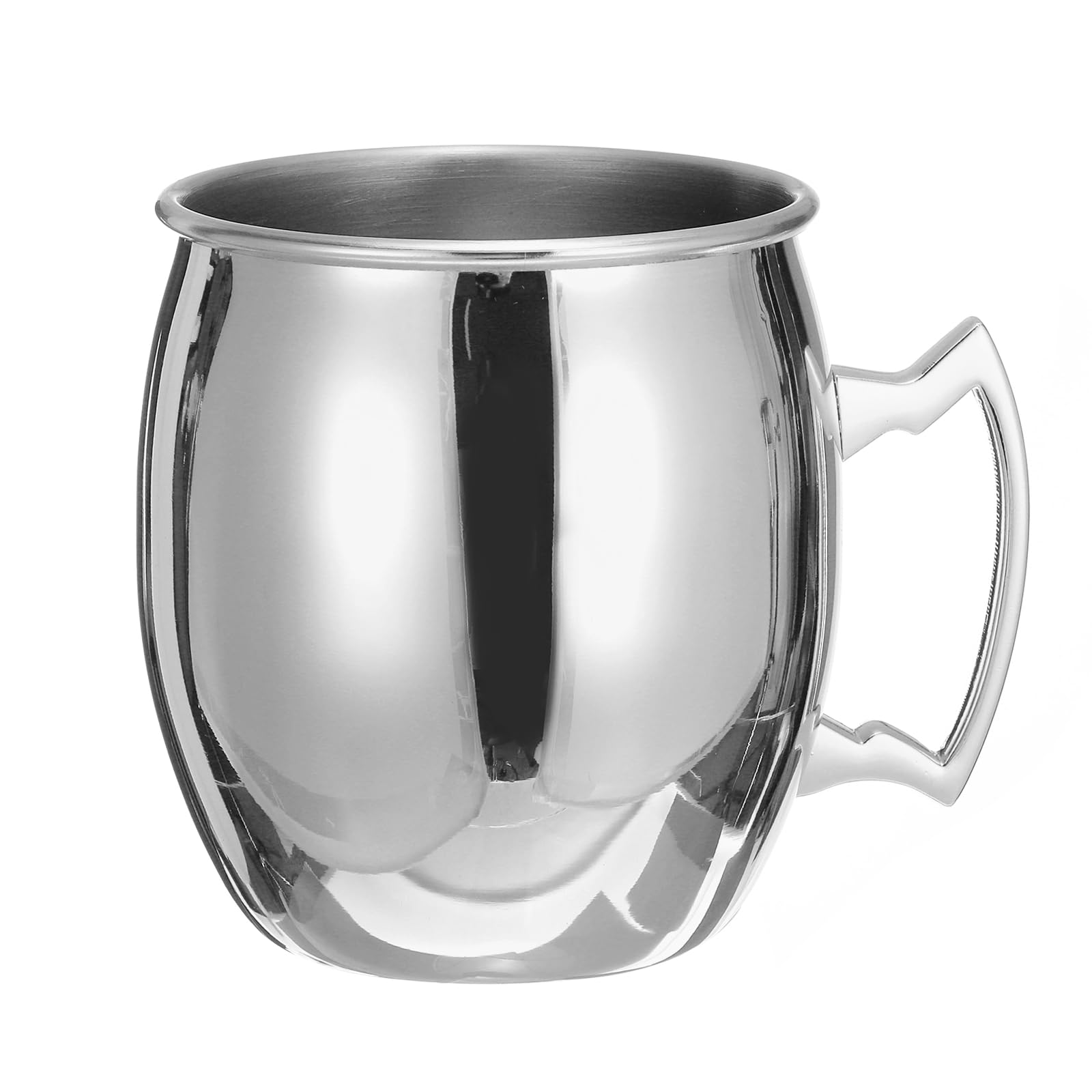 Uxcell Copper Mugs 530ml/19 OZ Cocktail Mugs, 1Pcs Pure Copper Plated Stainless Steel Shot Glass, Cocktail Drinking Mugs for Party Drinking and Gift, Silver