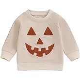 ZyHwShine Toddler Baby Girl Halloween Outfit Hey Boo Pumpkin Sweatshirt Crewneck Pullover Long Sleeve Sweater Fall Clothes