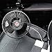 Zone Tech 12V Oscillating Fan - Includes clamp and Screws for Easy Attachment to Either The Console or Dash (Black 1 Pack)