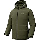 Rdruko Men's Puffer Jacket Hooded Sherpa Lined Water Resistant Insulated Thermal Winter Coats