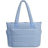 Tote Bag for Women Puffer Tote Bag Large Nurse Bags Shoulder Handbag with Zipper for Work Travel