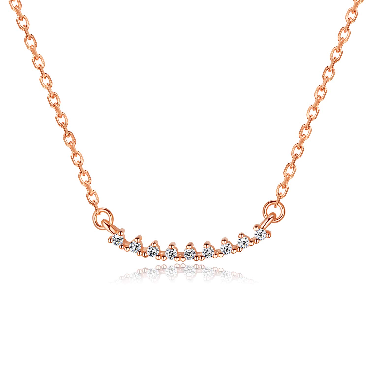 VIKI LYNN 925 Sterling Silver CZ Choker Collarbone Chain Clavicle Necklace Jewelry for Women