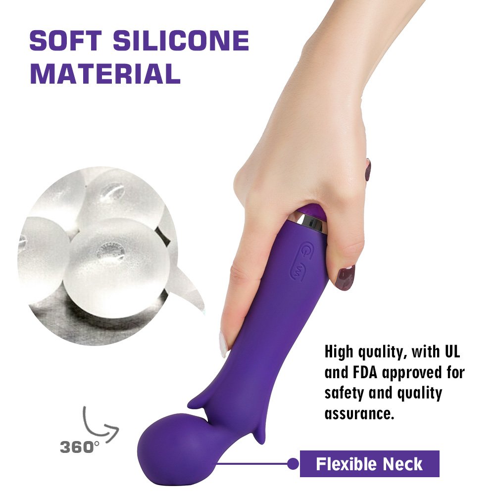 APRIL 14TH Cordless Waterproof Therapeutic Wand Massager For Muscle Aches & Sports Recovery & 12 Pulsating Patterns | Rechargeable & Wireless & Travel Friendly - Purple