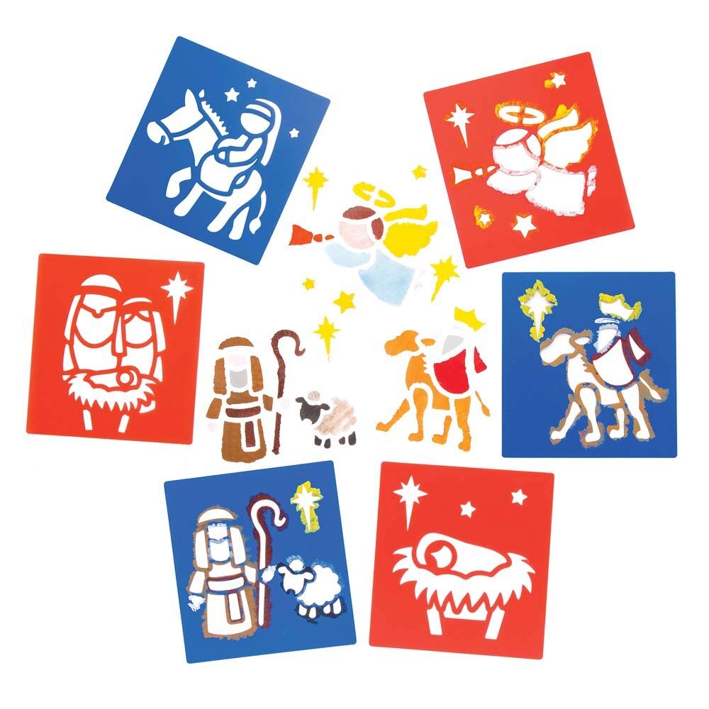 Baker Ross Nativity Stencils - Pack Of 6, Christmas Craft Supplies (AR770) — image 1