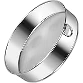 Flour Sifter Stainless Steel Round Flour Sieve 6 Inch 60 Mesh Fine Mesh Strainers for Baking Cake Bread