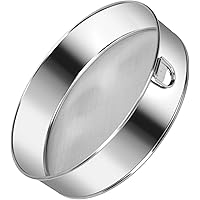 Flour Sieve Fine Mesh Stainless Steel Round Sifter 6 Inch 60 Mesh Sieves Strainer for Baking Straining Powdering