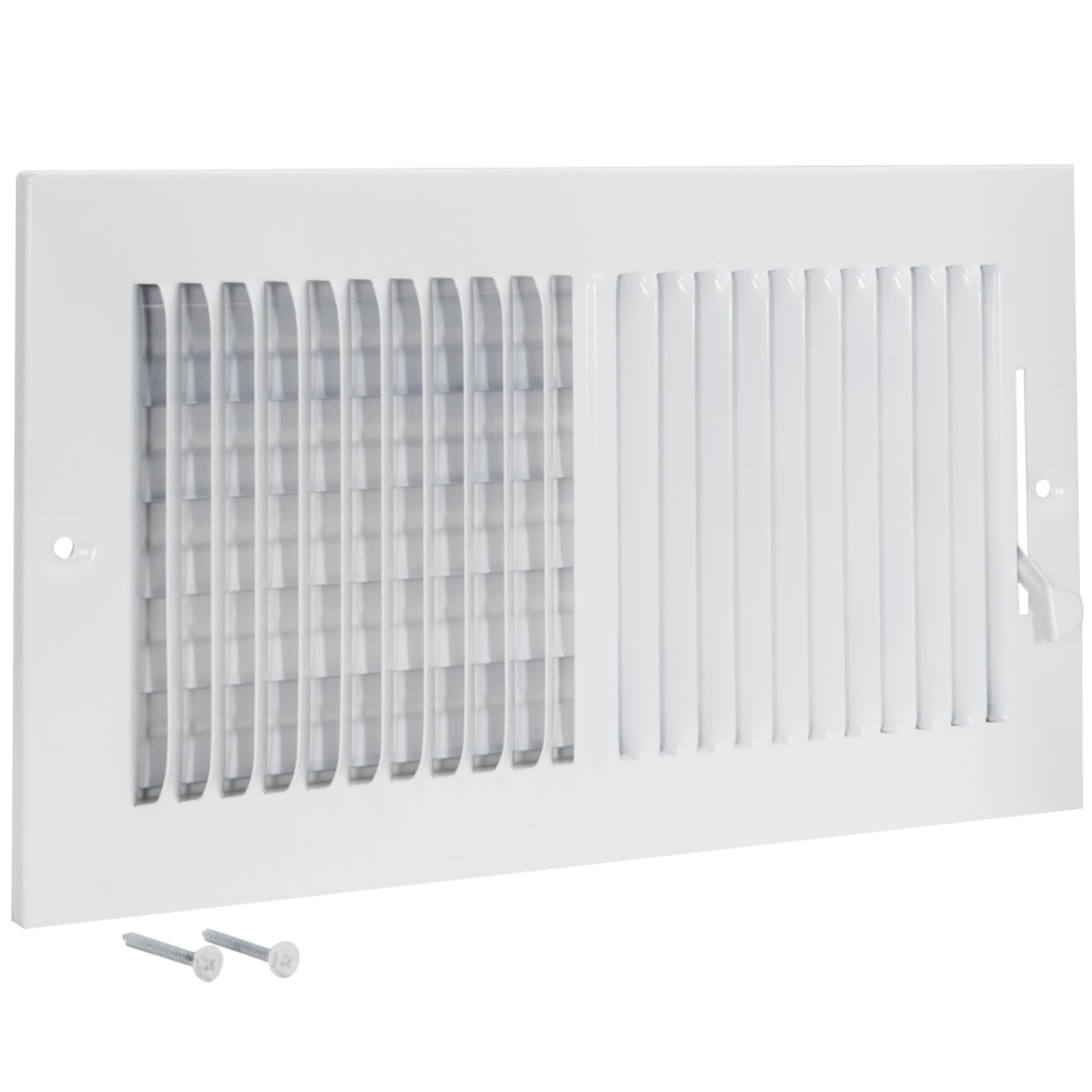 Photo 1 of EZ-FLO 12 x 6 Inch (Duct Opening) Air Vent Cover for Wall or Ceiling, Two-Way Ventilation Register, Solid Steel HVAC Register Cover, White, 61612