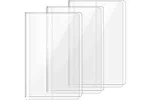 Fullhawl 3 Pack A5 Clear Cover Transparent A5 Size 13 x 8.74 Inches Jelly Notebook Cover, Fits for Journal Weeks Planners and Books Measuring About 8.3 x 5.8 Inches