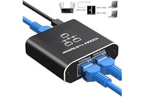Ethernet Splitter 1 to 2 High Speed, RJ45 Network 1 to 2 Port Ethernet Adapter Splitter [2 Devices Simultaneous Networking],1