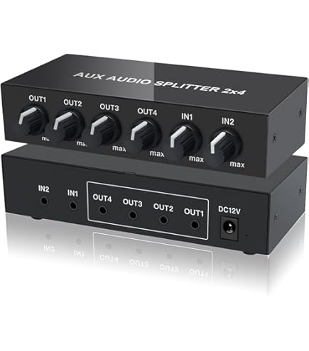 Amazon.com: FlyroadUp 2 in 4 Out RCA L/R Audio Splitter Stereo