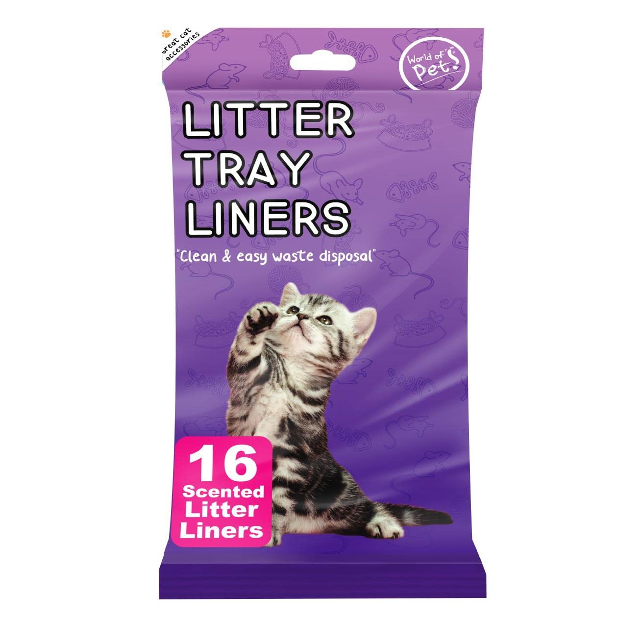 RSW 16 Cat Litter Tray Liners Disposable Bags White (Approx) 66cm X 30cm