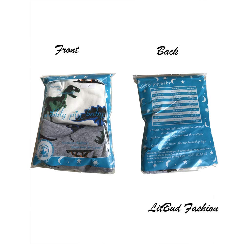 Little Boys Pyjamas Dinosaur Christmas Nightwear Sleepwear Long Sleeve Pjs Set for Kids Toddler 1-2 Years 2T