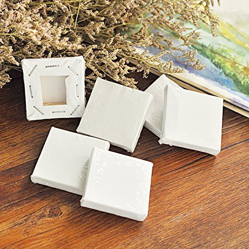 eZAKKA 3x3inches Mini Canvas Panels, 12-Pack Painting Craft Canvas, Stretched Canvas panel for Painting, Craft Drawing and Party Decor - Thumbnail 5