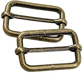 MEICOCO Slide Belt Keeper 1" 1.25" Movable Bar Slider Strap Adjuster Rectangle Strap Keeper Purse Making (Antique Brass) (1.25" x 20 pcs, Antique Brass)