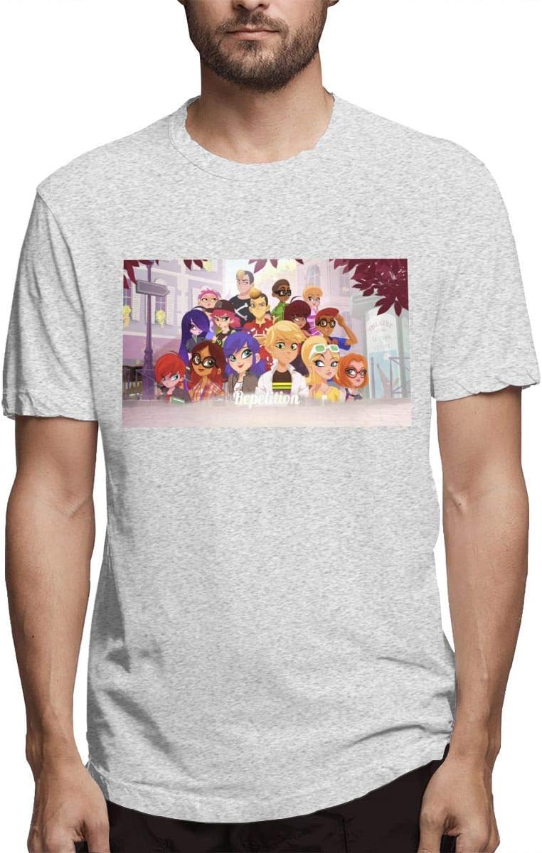 DLing Mens Personalized Sweaty Repetition Miraculous Ladybug Short Sleeve New T Shirts Black