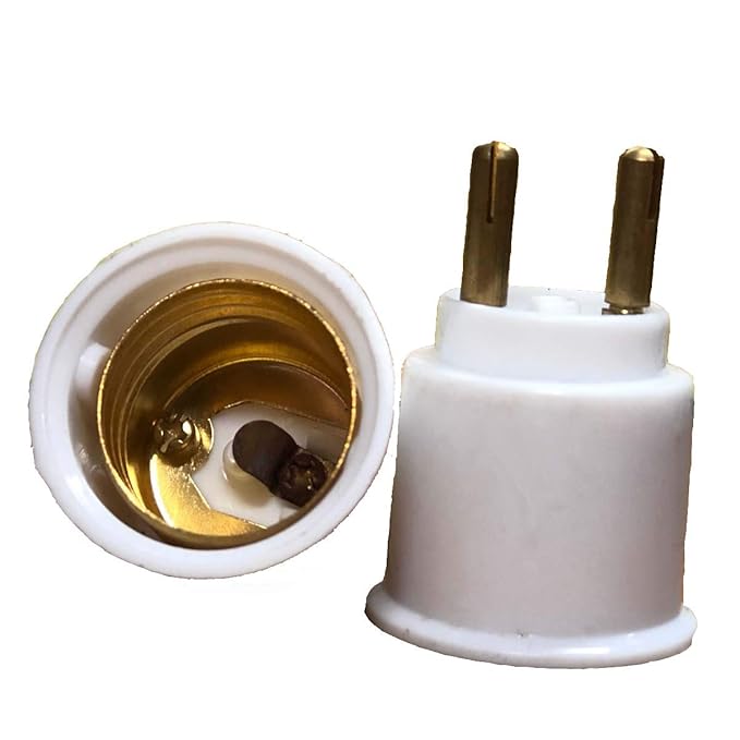 Buy SEASPIRIT E27 to 2Pin Socket Holder Light Bulb Adapter (White, 2