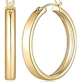 Charmire Hoop Earrings for Women 14K Gold Earrings for Women Large Hoops Earring Minimalist in Design with 30mm Diameter Womens Statement Hoop Earring