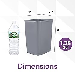 Superio Mini Trash Can 1.25 Gallon, Plastic