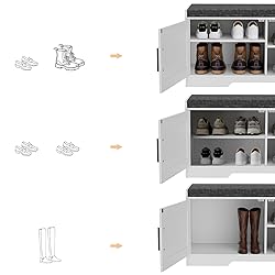 Homleke 2-Tier Storage Bench, Shoe Bench with