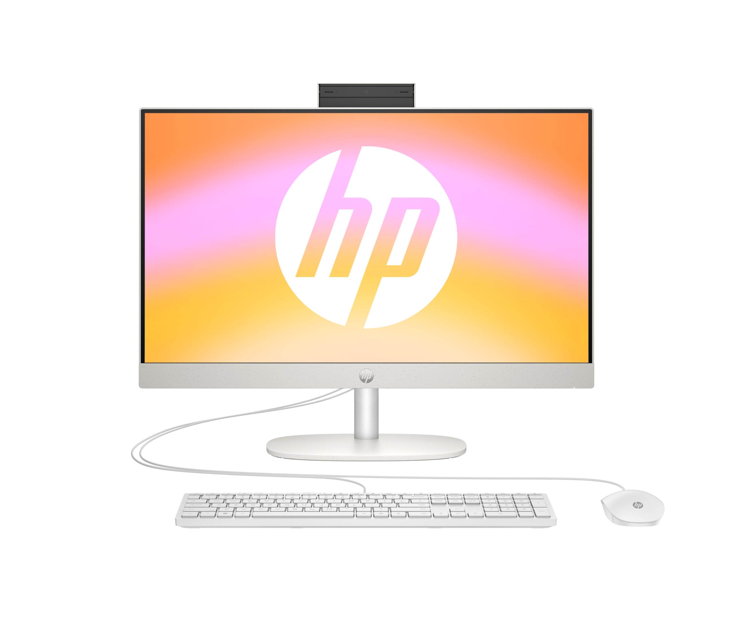 HP All-in-One Desktop-PC |23,8" FHD Display | AMD Ryzen™ 5 7520U | 8 GB DDR5 RAM | 512 GB SSD | AMD Radeon™-Grafikeinheit | Windows 11 Home | Weiß