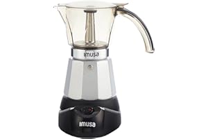 Imusa 6 or 3cup Electric Espresso Maker, Silver