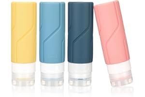 Ceecysaa Travel Bottles for Toiletries, 4-Pack Tsa Approved 100ml Travel Bottles, BPA Free Leak Proof Silicone Travel Size Co