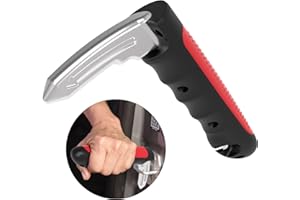 Haydyson Multifunction Car Handle Assist for Elderly and Handicapped, 3 in 1 Automotive Door Assist Handle, Seatbelt Cutter, Window Breaker, Car Door Handle for Seniors, Red