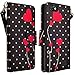 Huawei Raven LTE H892L Case, H892G Raven Wallet case by iViva For Luxury Magnetic ID Folio Credit Card Slots Wallet Case (Polka Dot Heart)