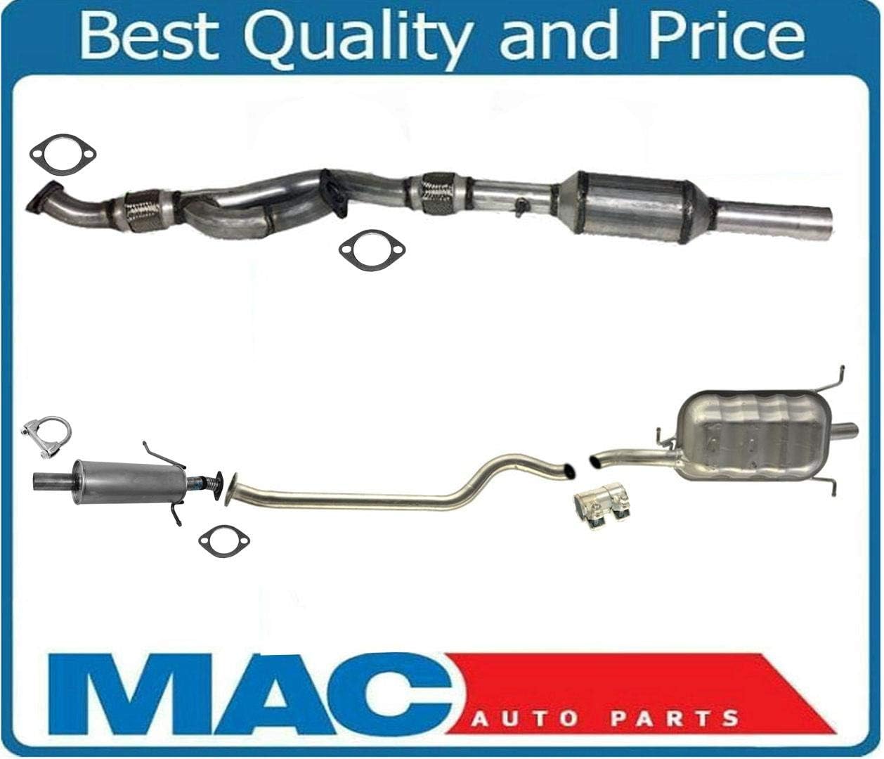 Amazon Com Rear Converter Middle Resonator Muffler Fits Hyundai Santa Fe 2 7l 01 04 Automotive