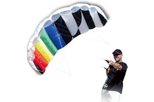Hengda Kite 1.4 M Intro Foil design Rainbow Kites Soft Stunt Sport Parafoil Kite 55-inch with Flying Tool Set by Hengda kite