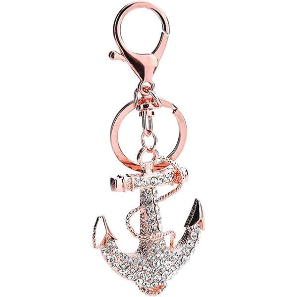 Aqua79 Sparkling Blue Rhinestone Nautical Anchor Keychain - With Lobster Clasp For Keys & Bags - View #4